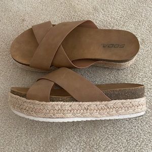 Soda platform espradrille, open toe sandal